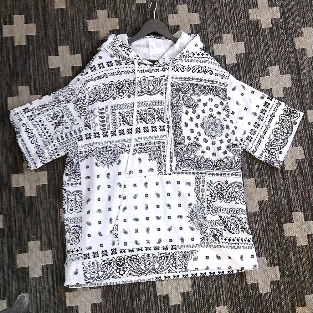 Men's paisley bandana hooded tee